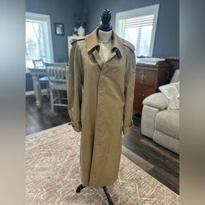 Vintage Burberrys 80s Trench Coat Classic Nova Check Men 46L Double Breasted